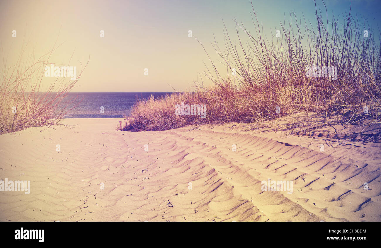Jahrgang gefiltert, Strand, Natur Hintergrund oder Banner. Stockfoto