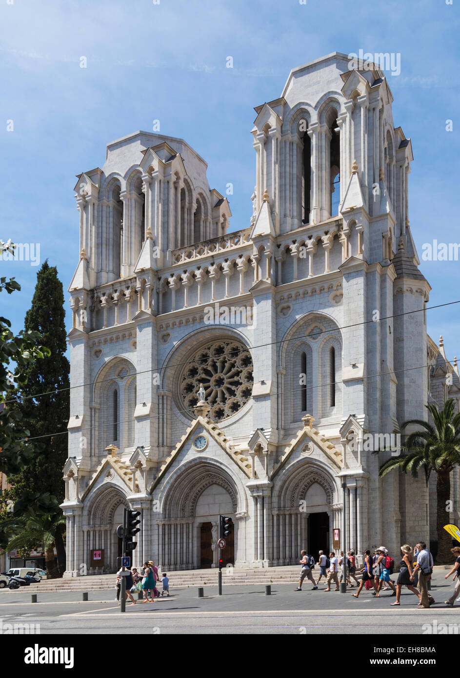 Die Notre-Dame-Kirche, Nizza, Frankreich, Europa Stockfoto