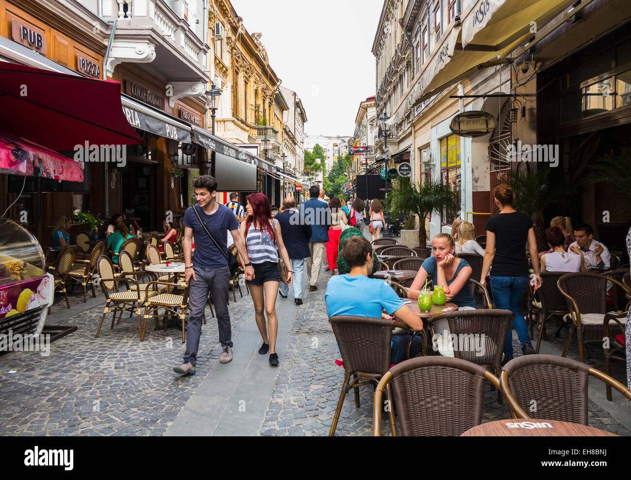 Bars und Restaurants in Altstadt, Centru Vechi, Bukarest, Rumänien, Europa Stockfoto
