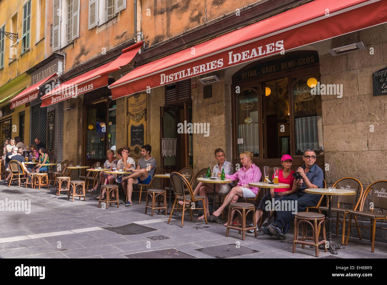 Französisches Café in Nizza, Frankreich, Cote d ' Azur Stockfoto
