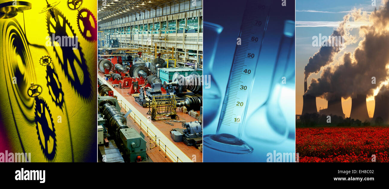 Industrie - Zahnräder und Getriebe, Herstellung, chemische Industrie und die Energieerzeugung. Stockfoto