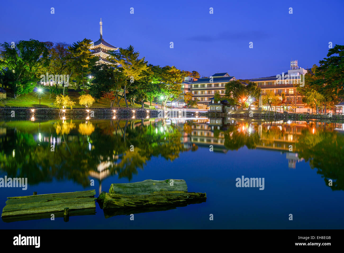 Nara, Japan alt Stadt Skyline. Stockfoto