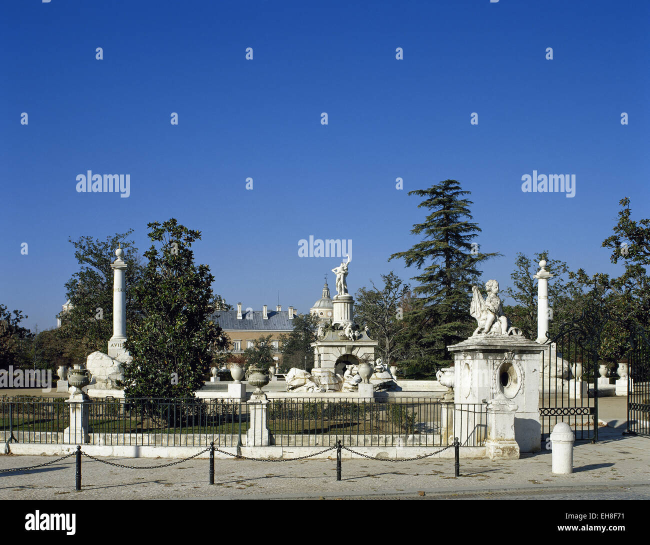Spanien. Königlichen Palast von Aranjuez. Inselgarten. 18. Jahrhundert. Pronvince von Madrid. Stockfoto