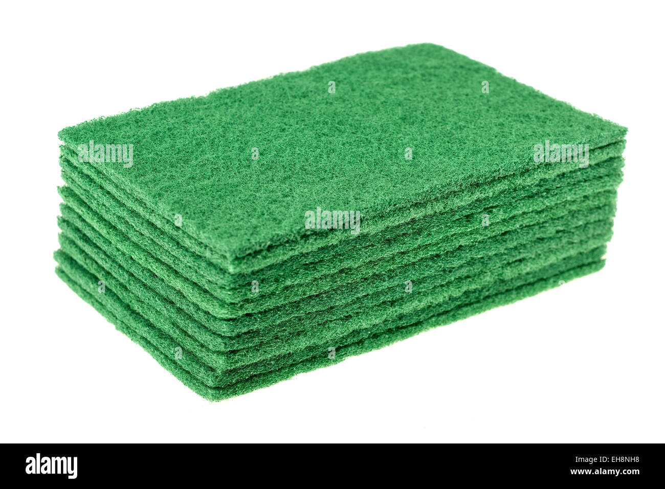 Zehn grüne Rechteck Schale Wäsche pads Stockfoto