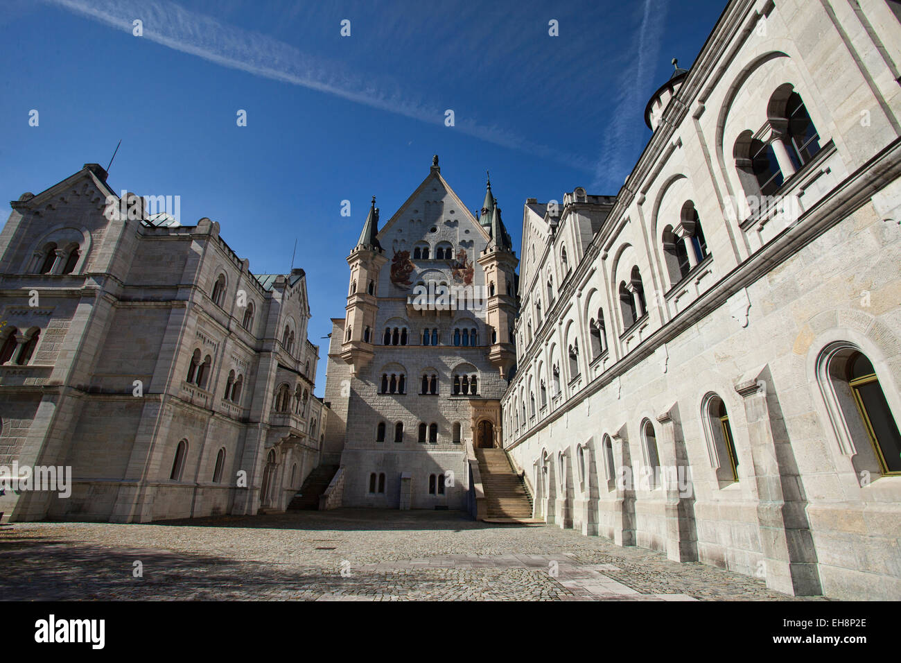 Schloss Neuschwanstein Hof Bayern Deutschland Stockfoto