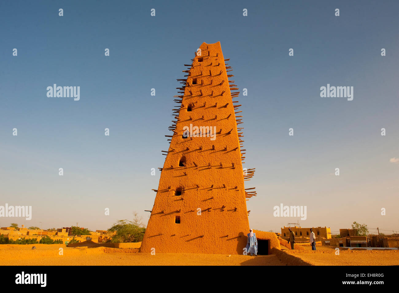 Moschee von Agadez Ton 1515 Tuareg Niger Sahara Sahara Wüste Agadez Twareg Touareg Berber Nord Afrika Nomad Nomadenstamm Stockfoto