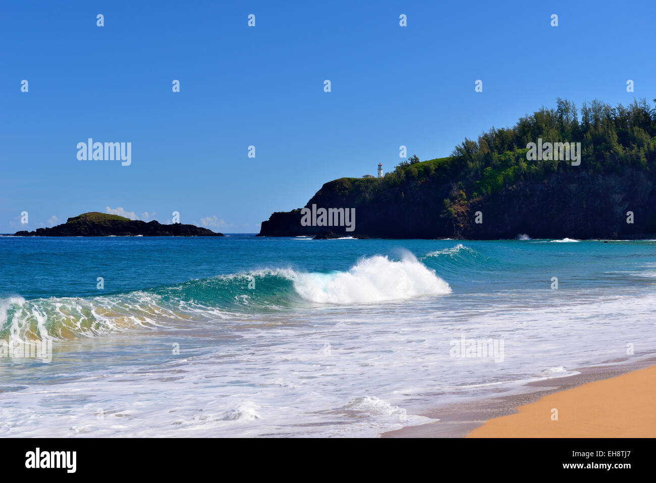 Secret Beach in der Nähe von Kilauea Point, Kauai, Hawaii, USA Stockfoto