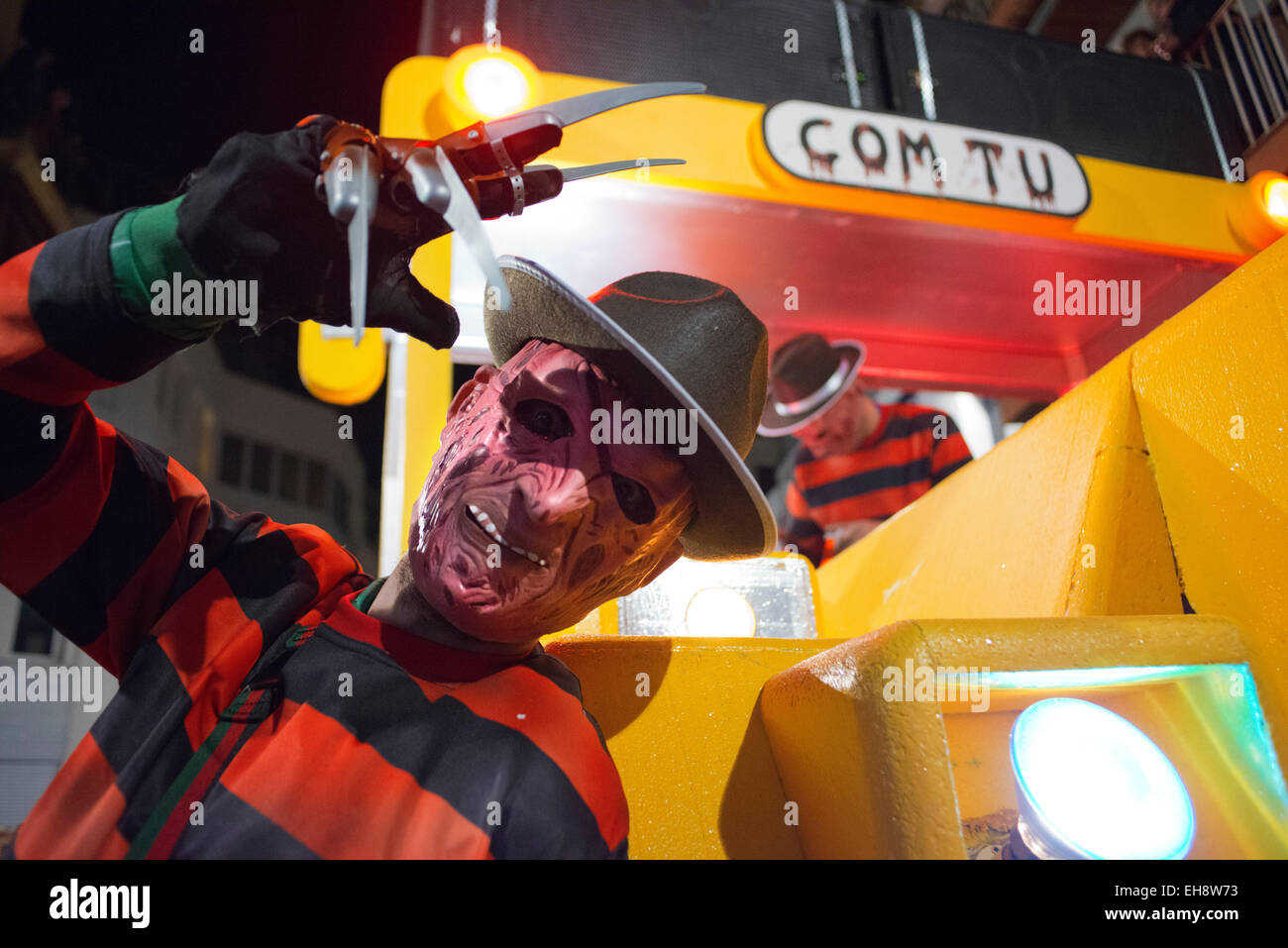 Sitges Karneval 2015.  Der Karneval in Sitges ist bekannt als einer der größten in Spanien. Dieses Jahr findet der Karneval von Fe Stockfoto