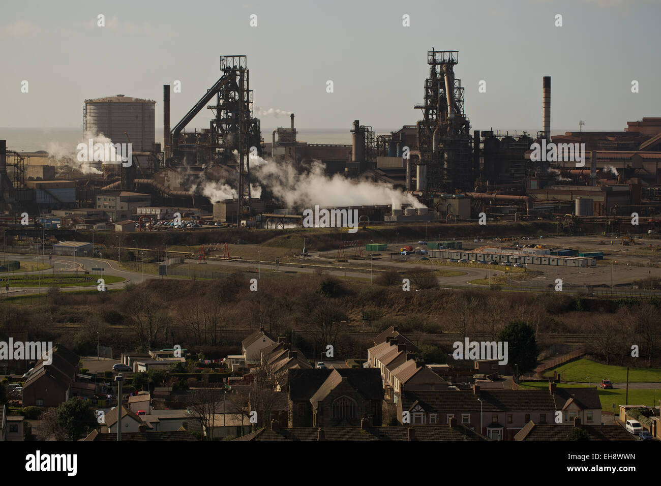 Tata Steel Strip Products UK Port Talbot Werke, Tata Steel Works, Port Talbot, South Wales, UK, EU. Stockfoto