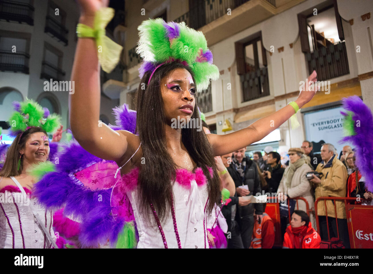 Sitges Karneval 2015.  Der Karneval in Sitges ist bekannt als einer der größten in Spanien. Dieses Jahr findet der Karneval von Fe Stockfoto