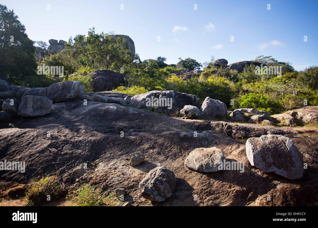 Felsvorsprüngen in Yala Nationalpark in Sri Lanka Stockfoto