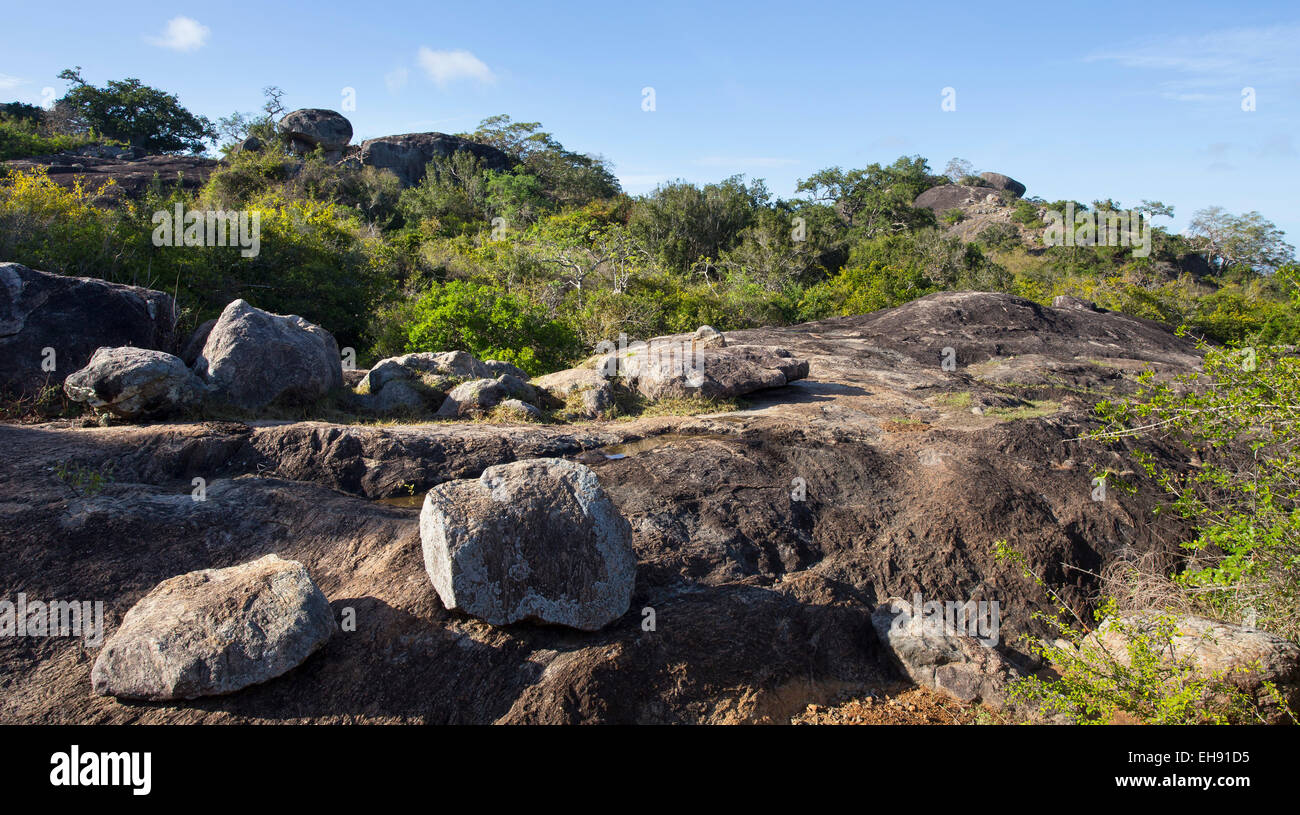 Felsvorsprüngen in Yala Nationalpark in Sri Lanka Stockfoto