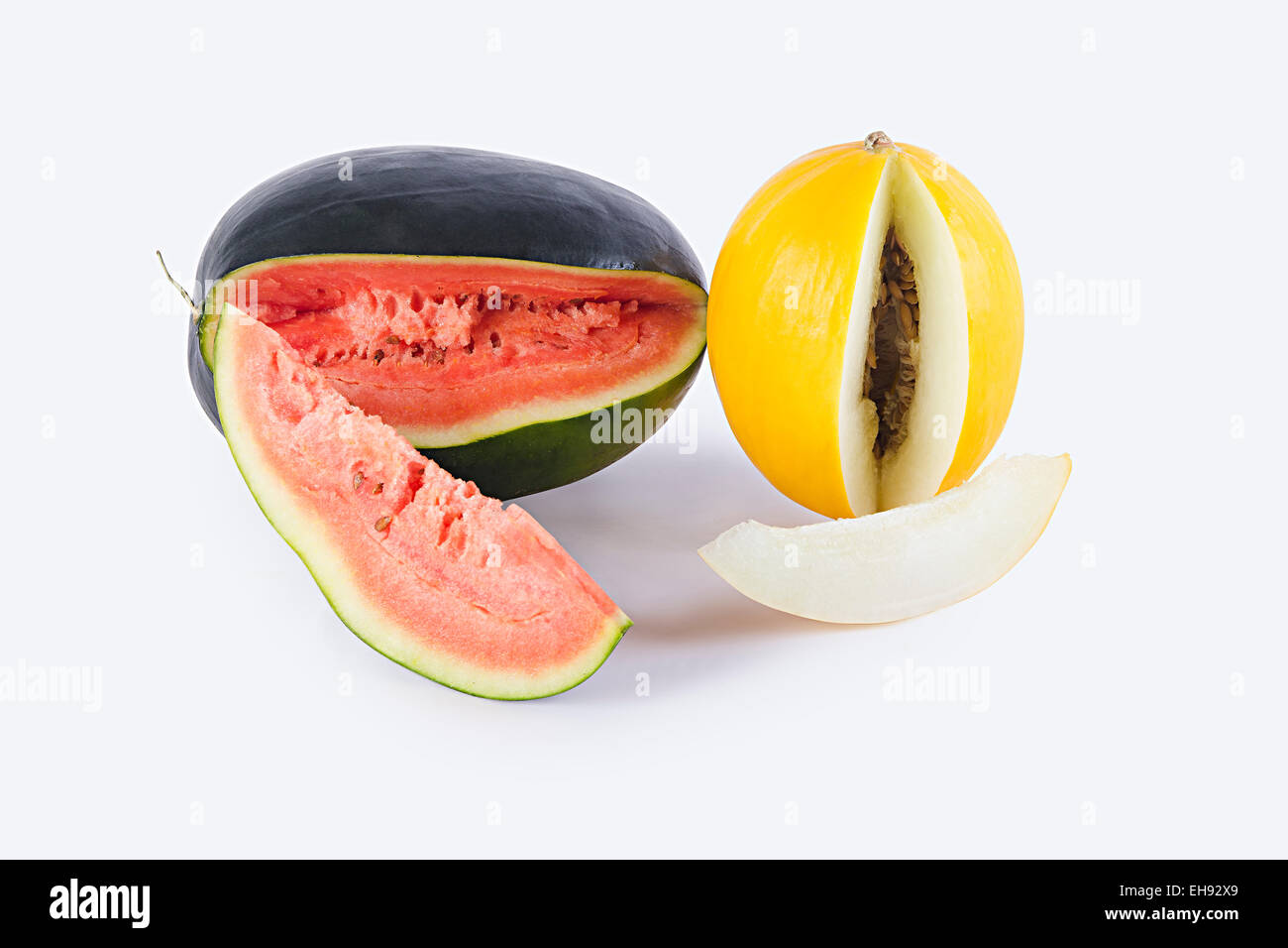 Frische Wassermelone und Melone Obst Gesundheit niemand Stockfoto