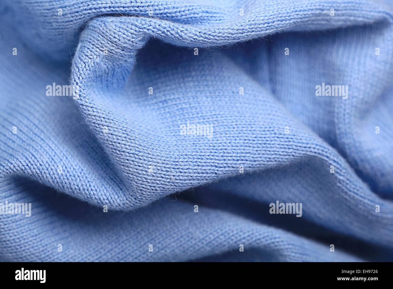 Textur weicher blaue Wolle Pullover Stockfoto