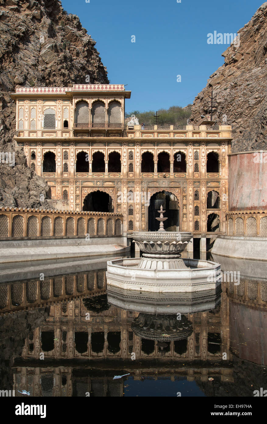 Affentempel (Galta Ji), Jaipur, Rajasthan, Indien Stockfoto