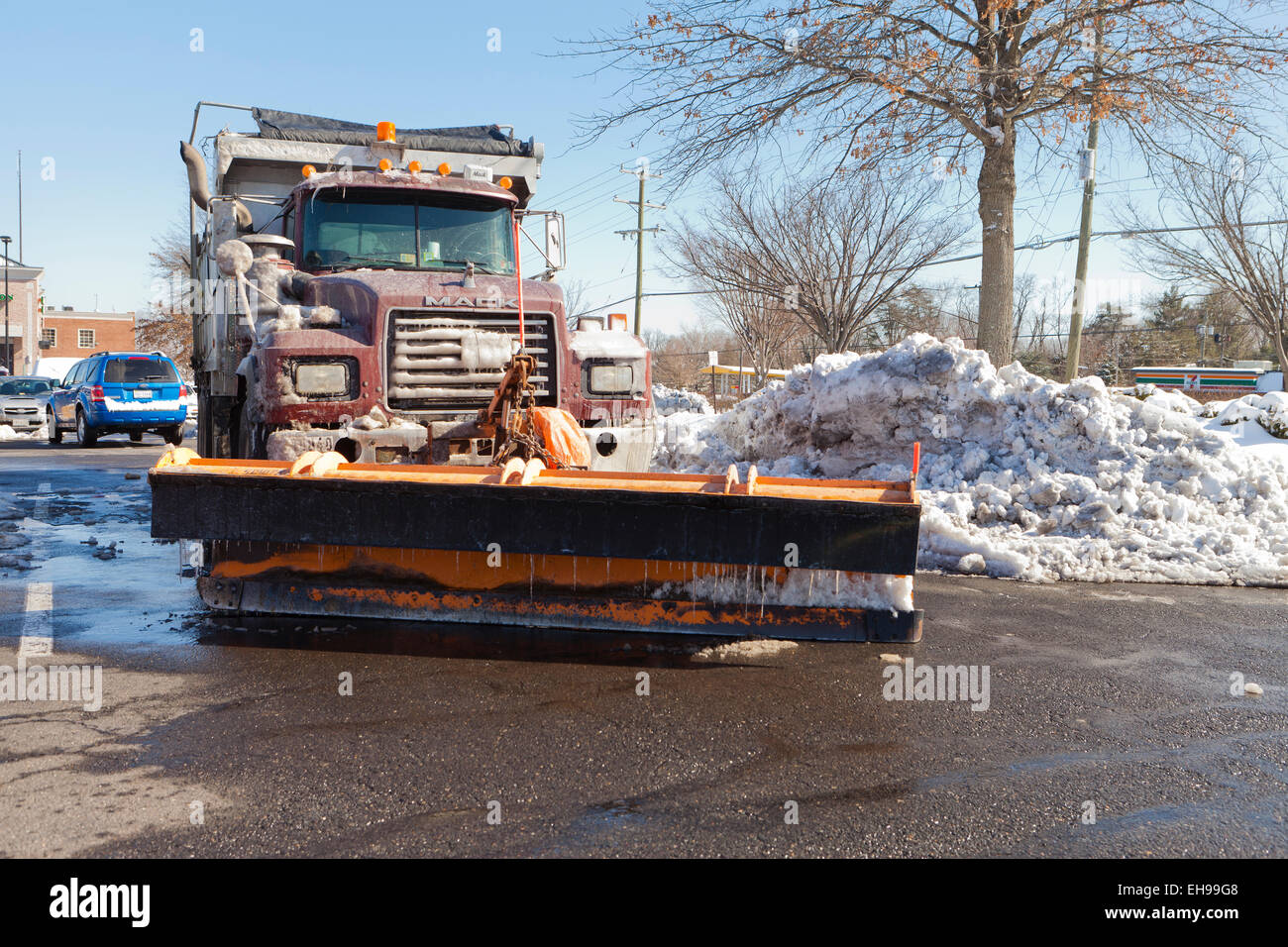 Schneepflug LKW - USA Stockfoto