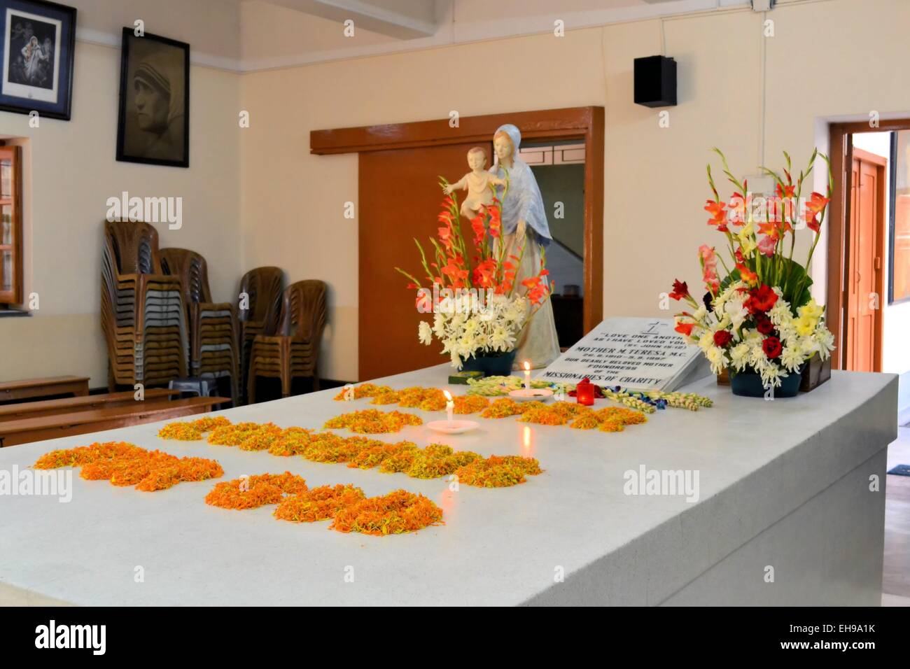 Grab von Mutter Teresa in Kalkutta, Indien Stockfoto