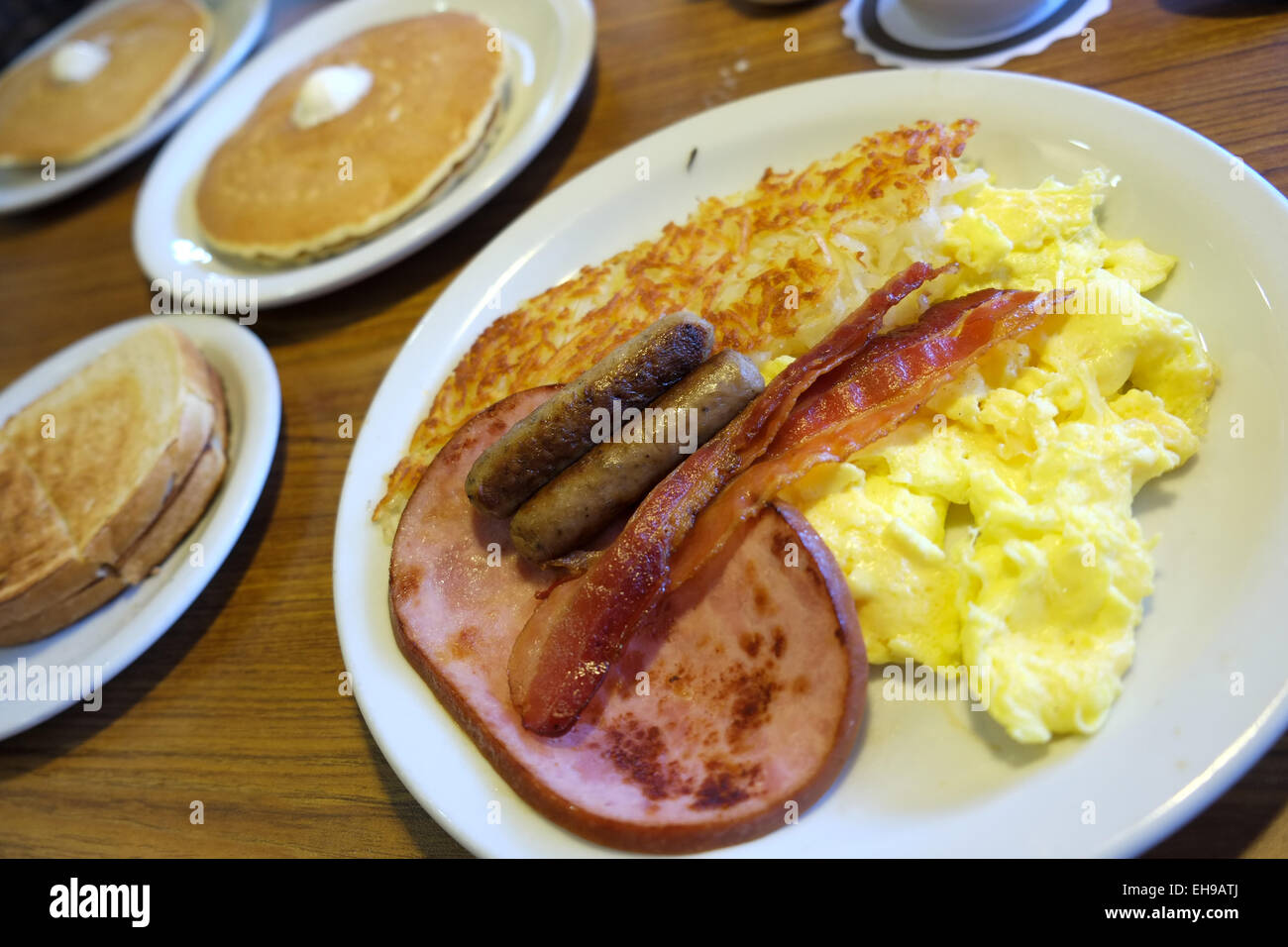 Frühstück bei Denny es Stockfoto