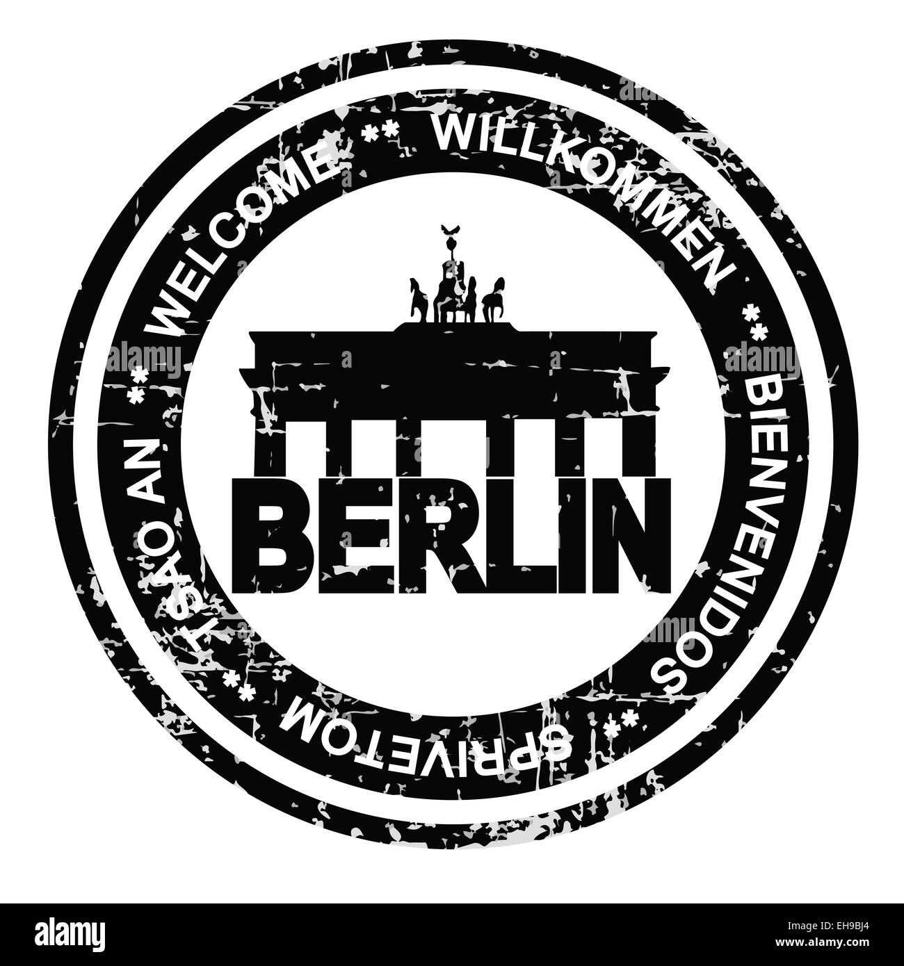 Berlin Grunge Stil Tinte Stempel Stockfoto