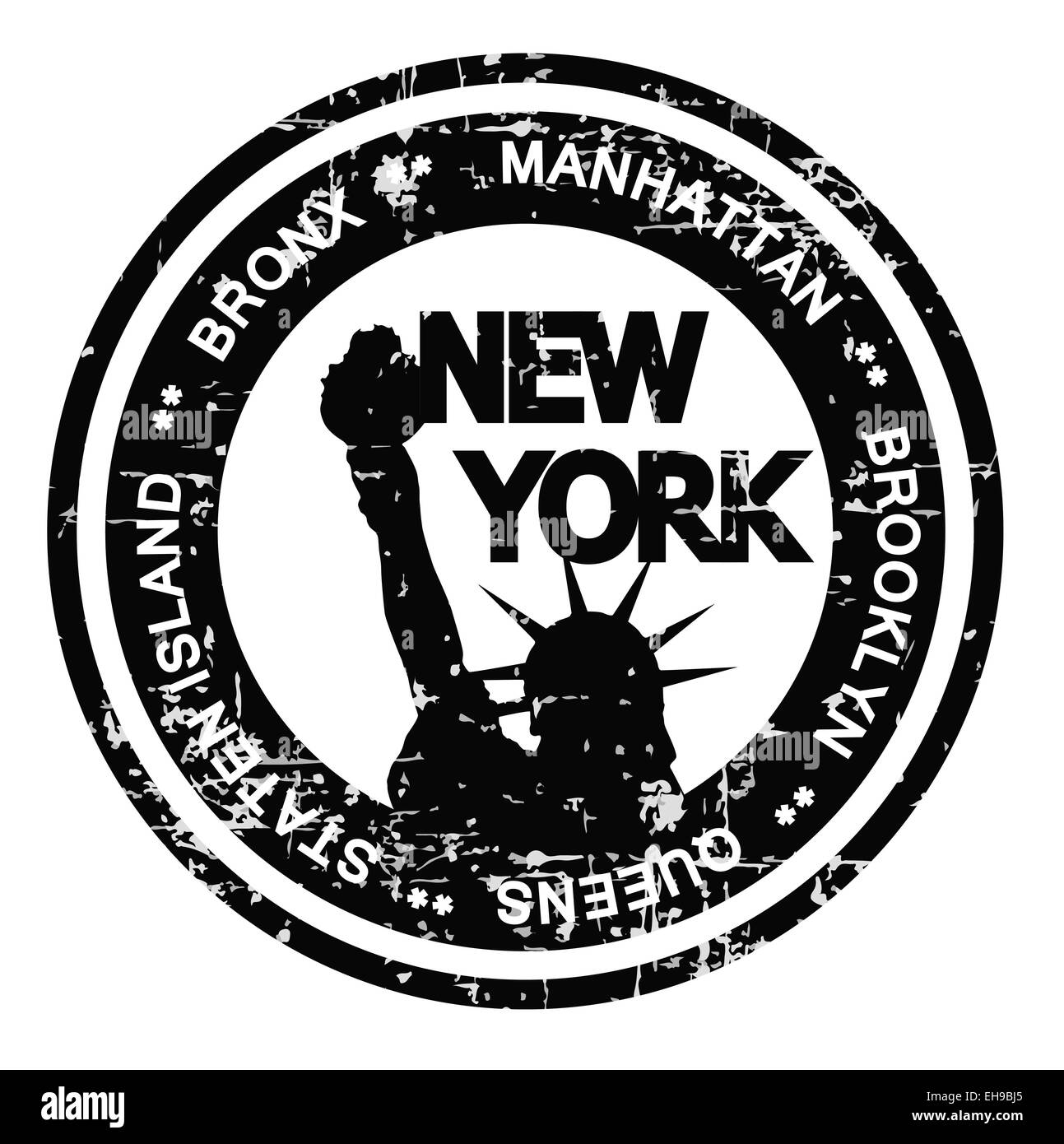 New York Grunge Stil Tinte Stempel Stockfoto