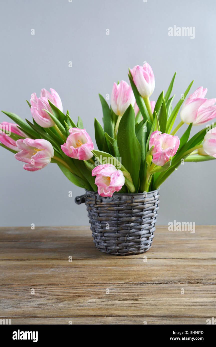 Bouquet von frischen Tulpen, Blumen Stockfoto