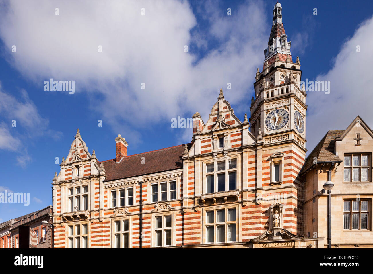 Lloyds Bank Gebäude, ursprünglich Fosters Bank in Sidney Street, Cambridge. Das Gebäude stammt aus dem um 1890 und designe Stockfoto