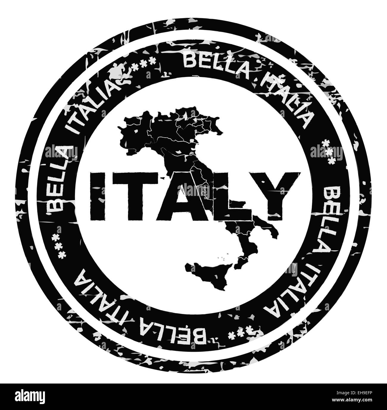 Italien Grunge Stil Tinte Stempel. Stockfoto