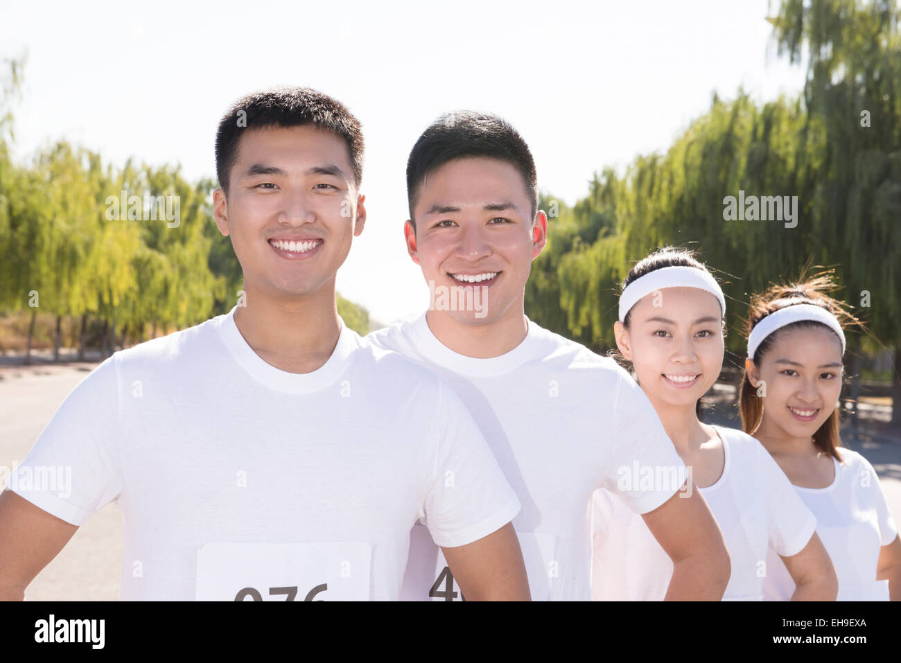 Marathon-Läufer am Start Stockfoto