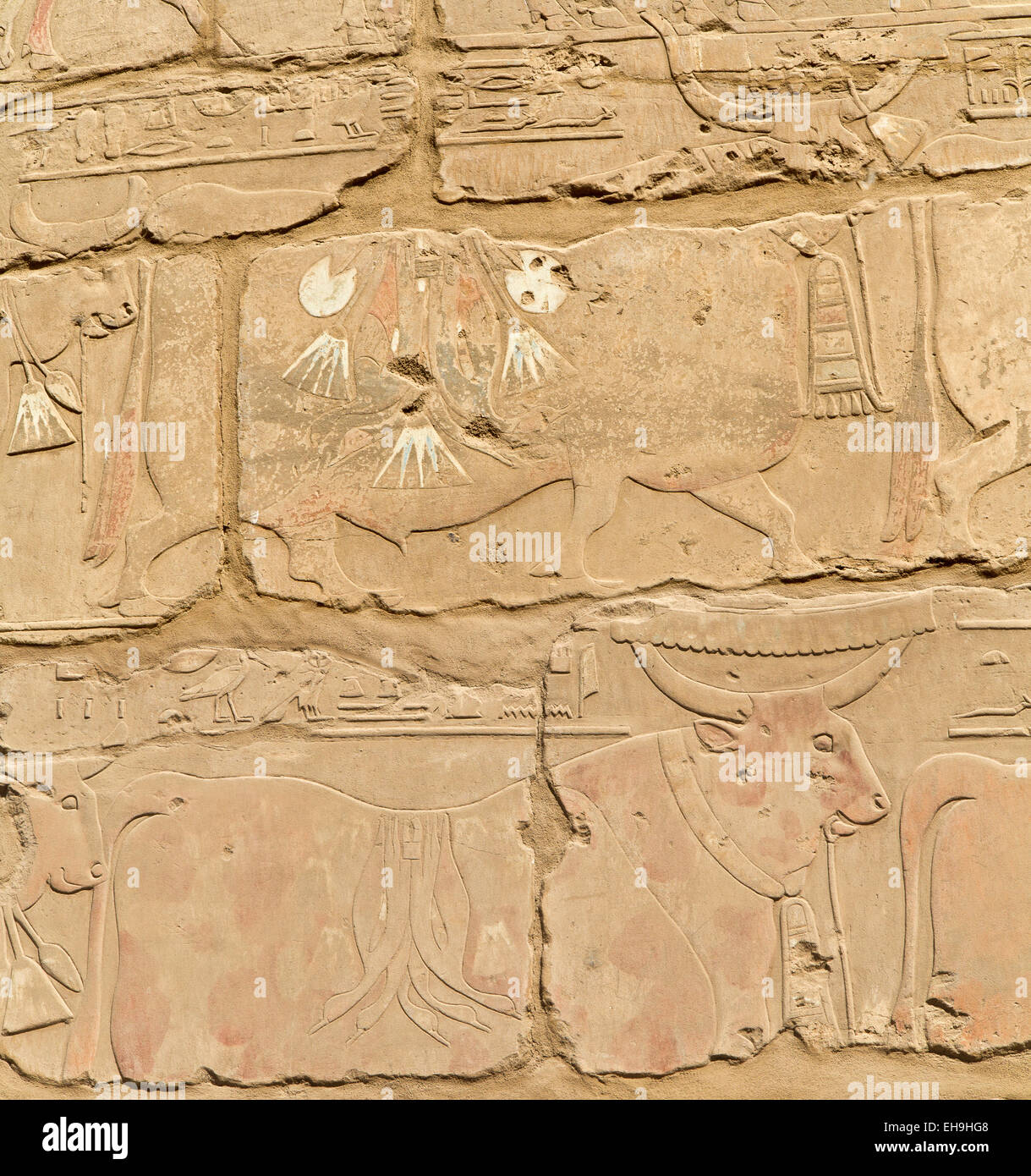 Wiederaufbau der Arkaden Tempel von Thutmosis IV im Freilichtmuseum in Karnak Luxor Ägypten Stockfoto