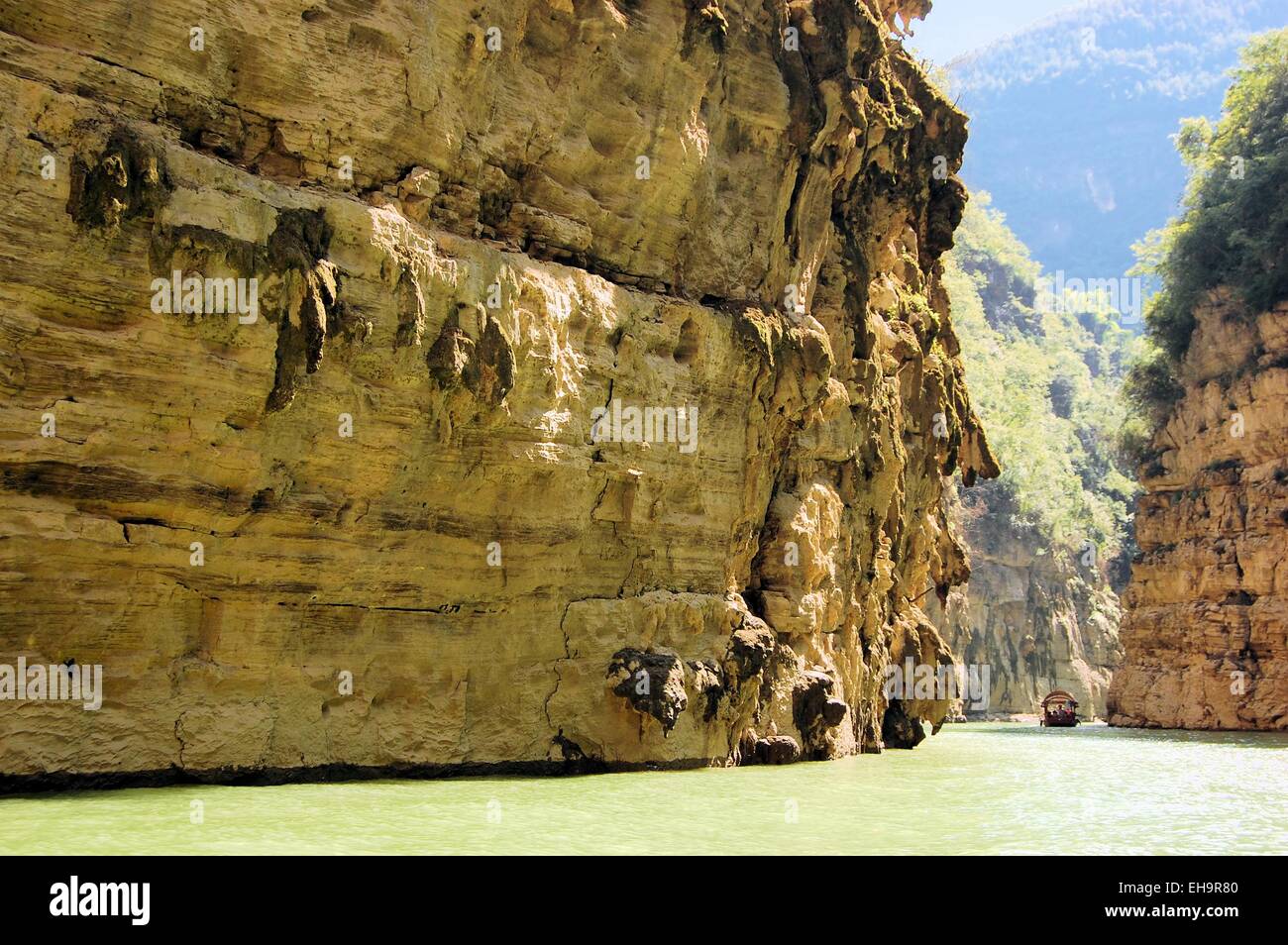 Boot auf dem Fluss Yangtze, China Stockfoto