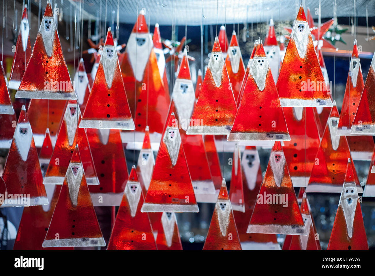 Chicago, USA.  Santa Weihnachtsschmuck Baum auf dem Christalkind Markt, einen traditionellen deutschen Weihnachtsmarkt in Daley Plaza Stockfoto