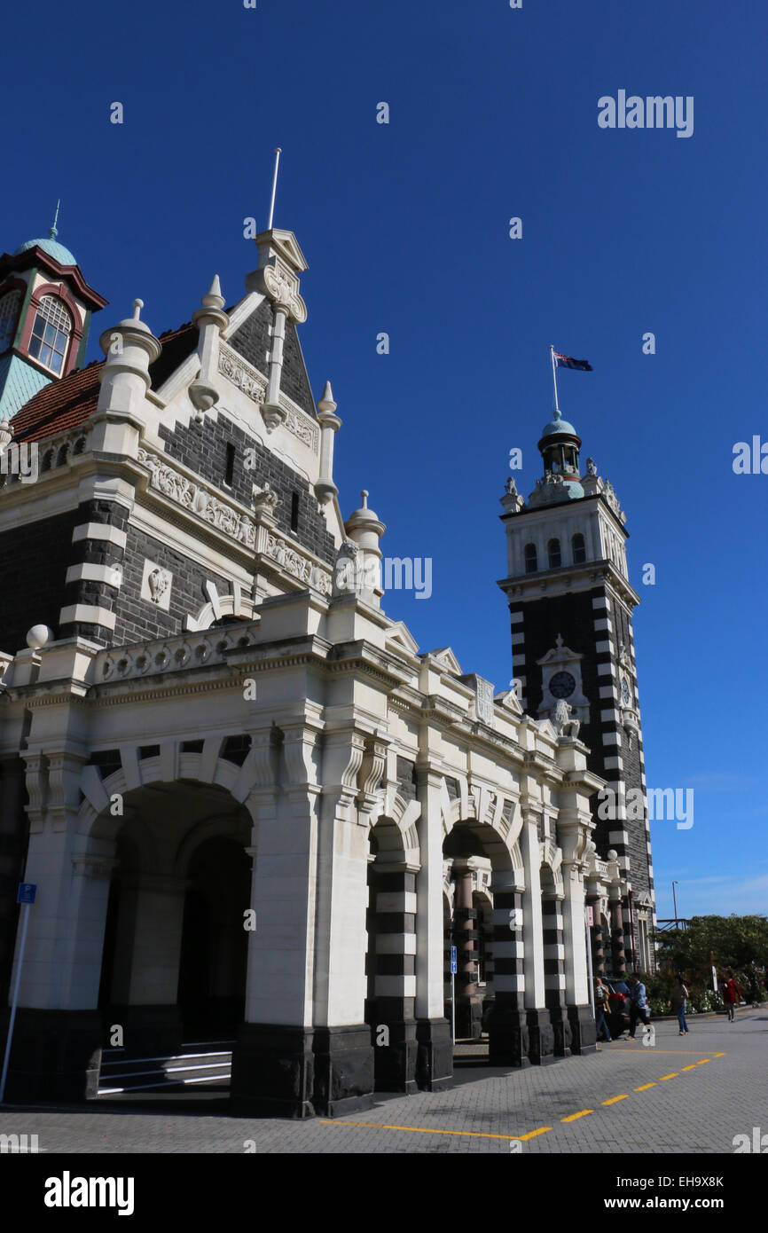 Dunedin Railway Station in Dunedin Neuseeland Stockfoto