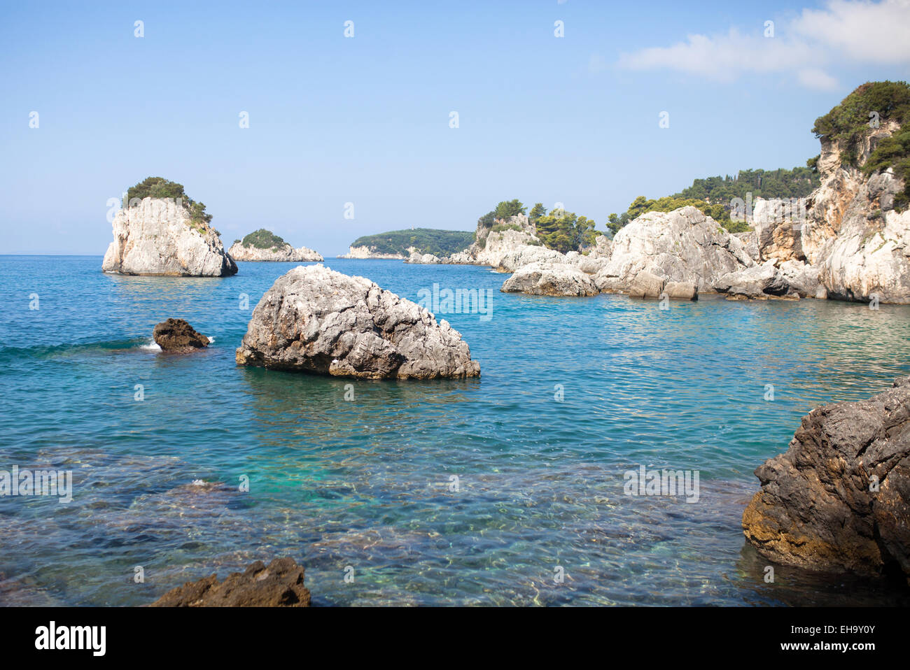 Wunderschöne Küste Blick auf Parga - Griechenland. Stockfoto