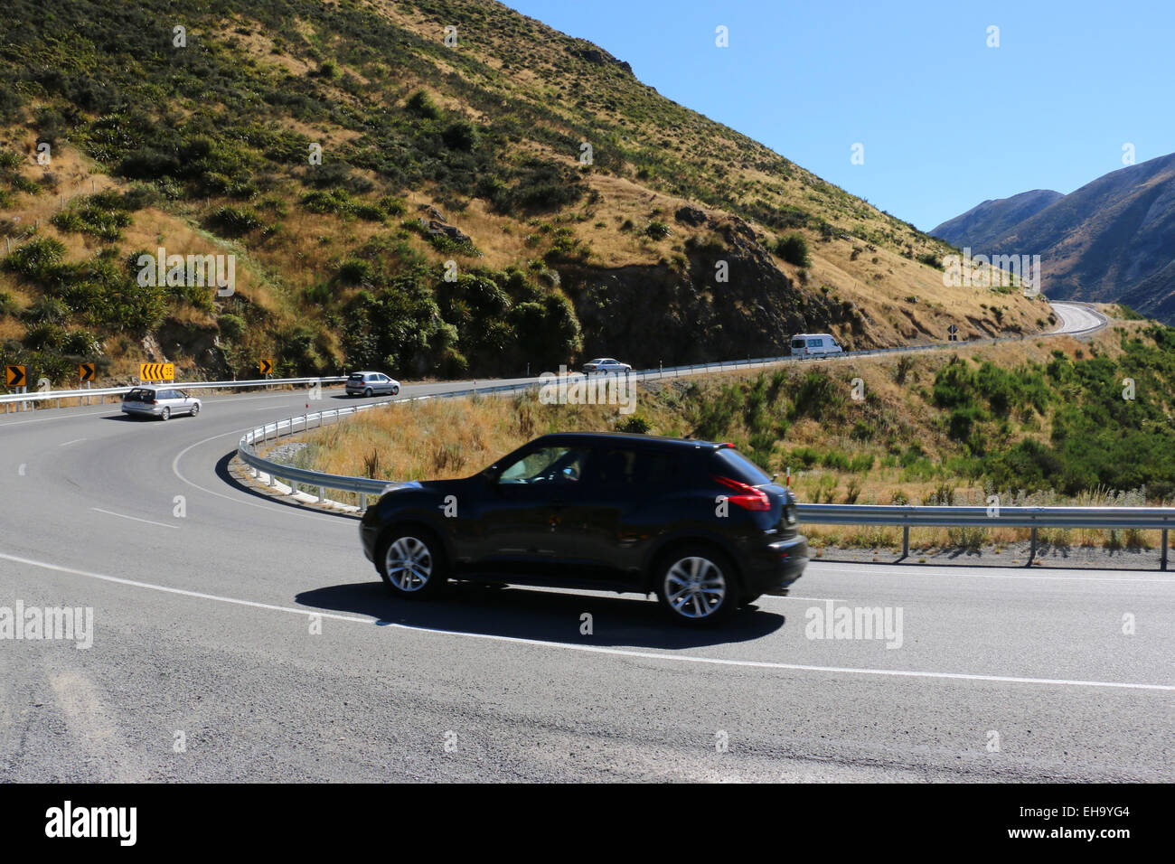 Weg nach Queenstown Neuseeland Spitzberg Stockfoto