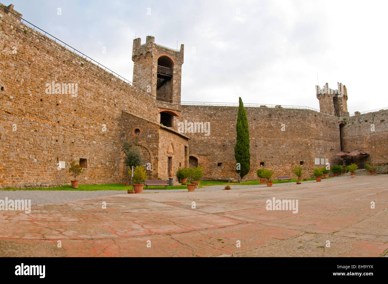 Montalcino-Burg. Lokalität: Montalcino (SI), Toskana, Italien. Stockfoto