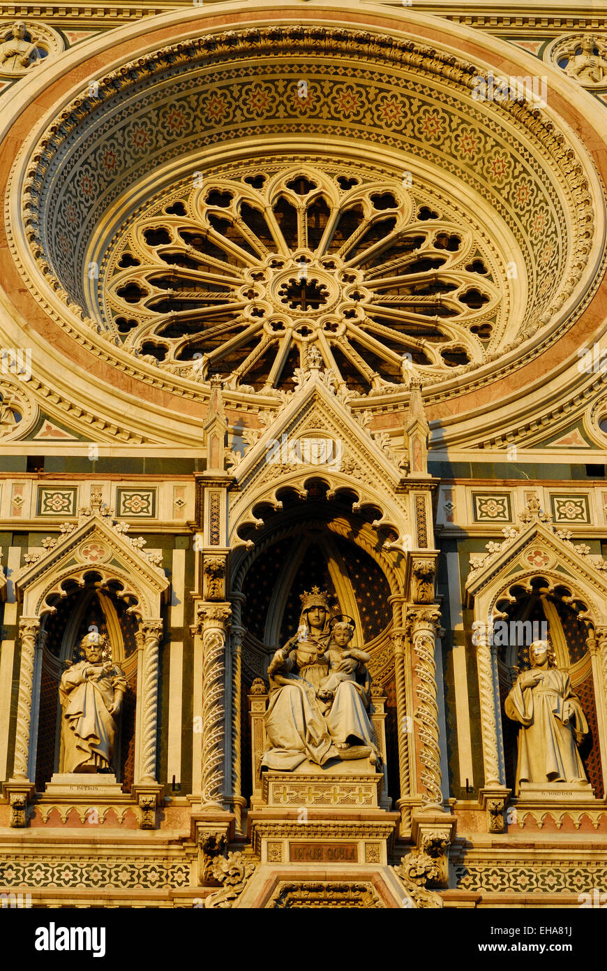 Detail der Duomo Kathedrale (Basilica di Santa Maria del Fiore), Florenz, Italien Stockfoto