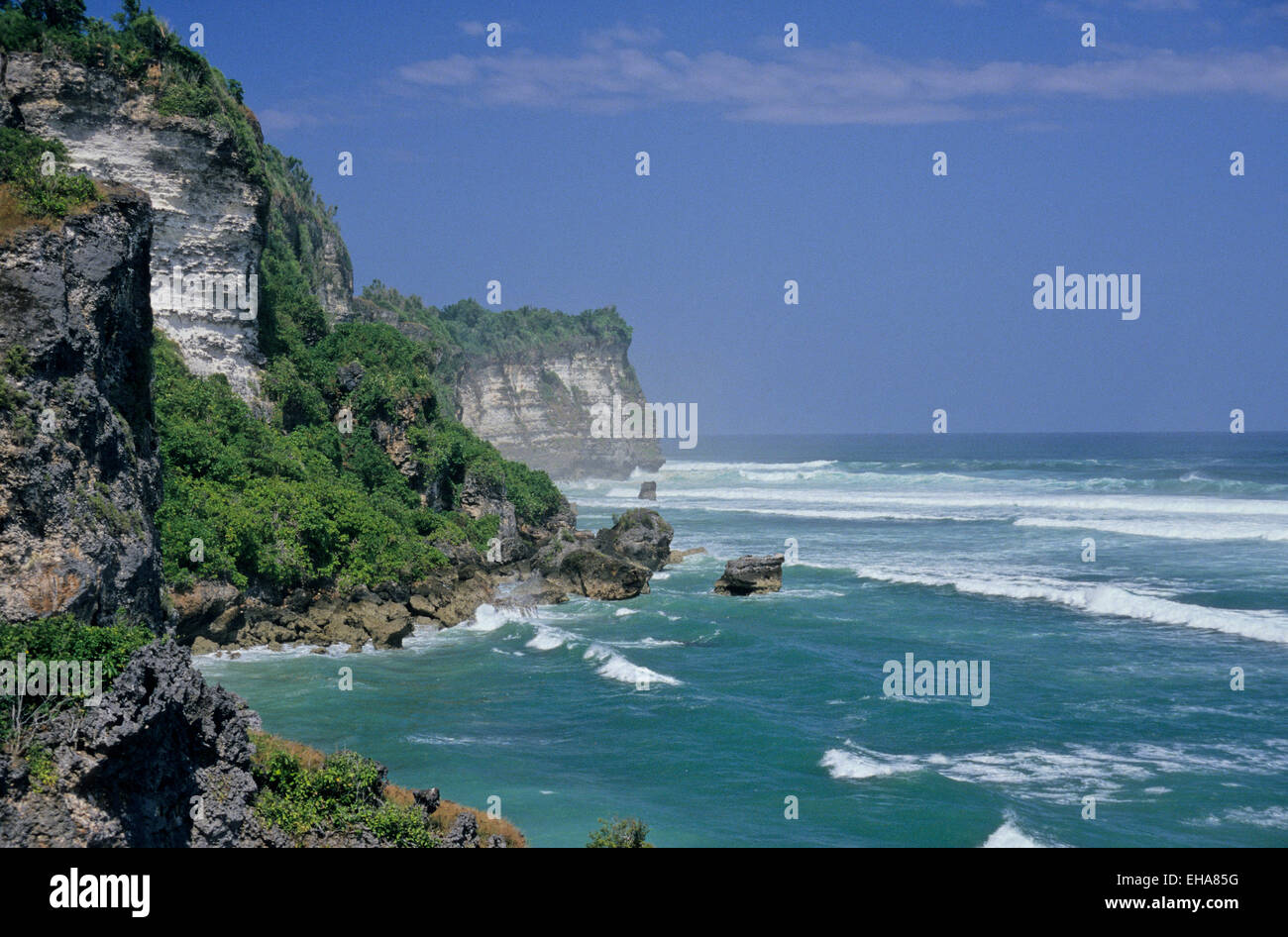 Felsen und Meer, Bali, Indonesien Stockfoto
