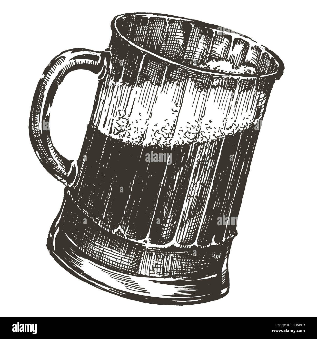 Bier-Vektor-Logo-Design-Vorlage. Oktoberfest oder Pub-Symbol. Stockfoto