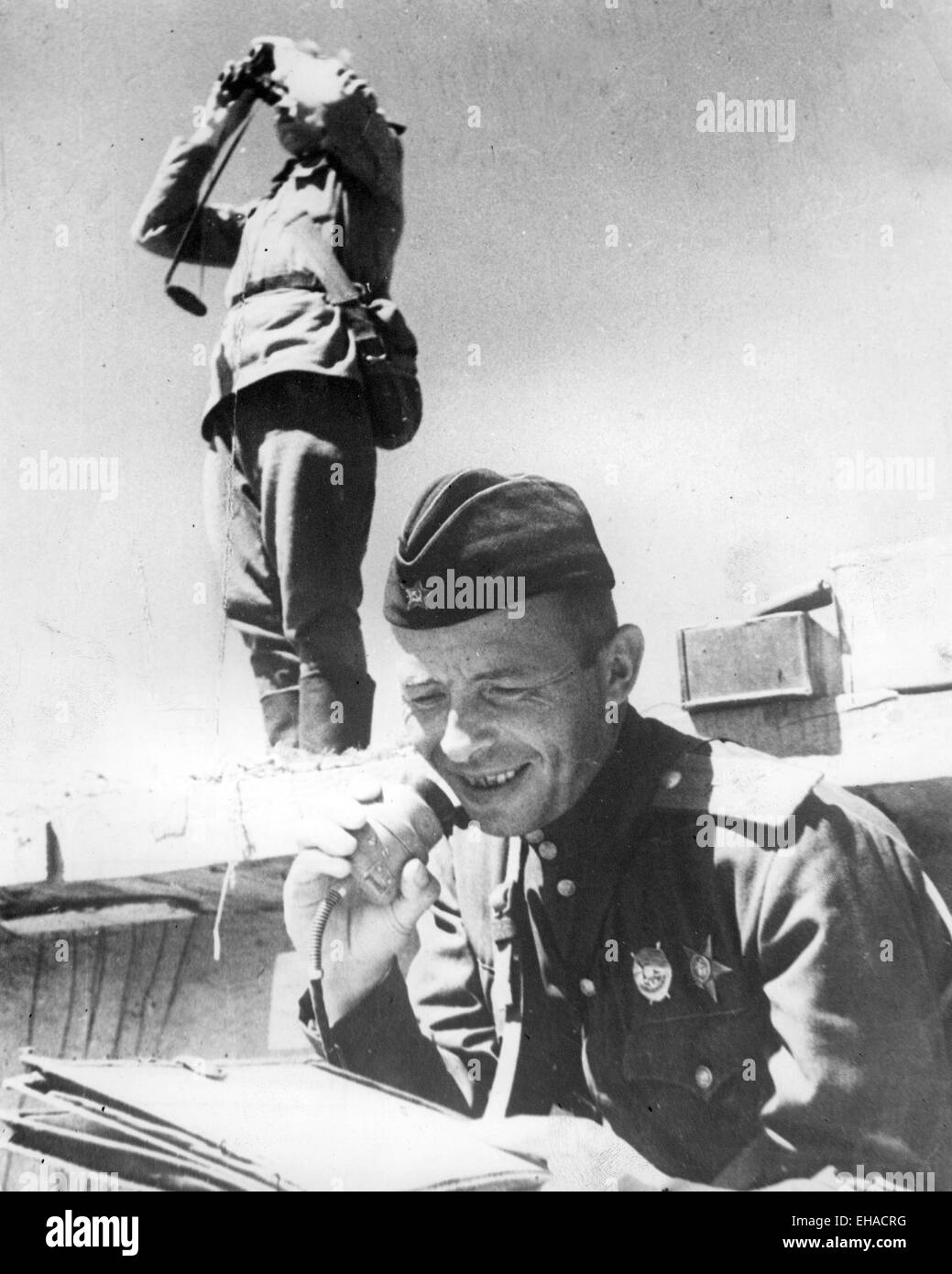 SOWJETISCHE Luftwaffe Oberstleutnant Grabarets Kämpfer Einheitsführer im Bereich Nord-Kaukasus von 1944 Stockfoto