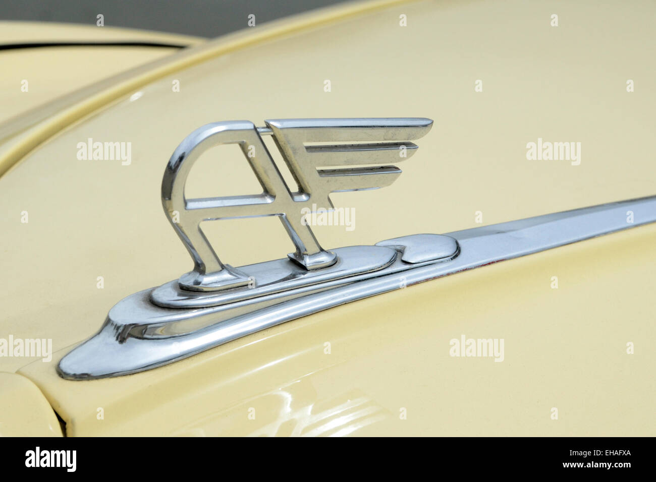 1953 Austin A40 Somerset Motorhaube/Kühlerfigur Stockfoto