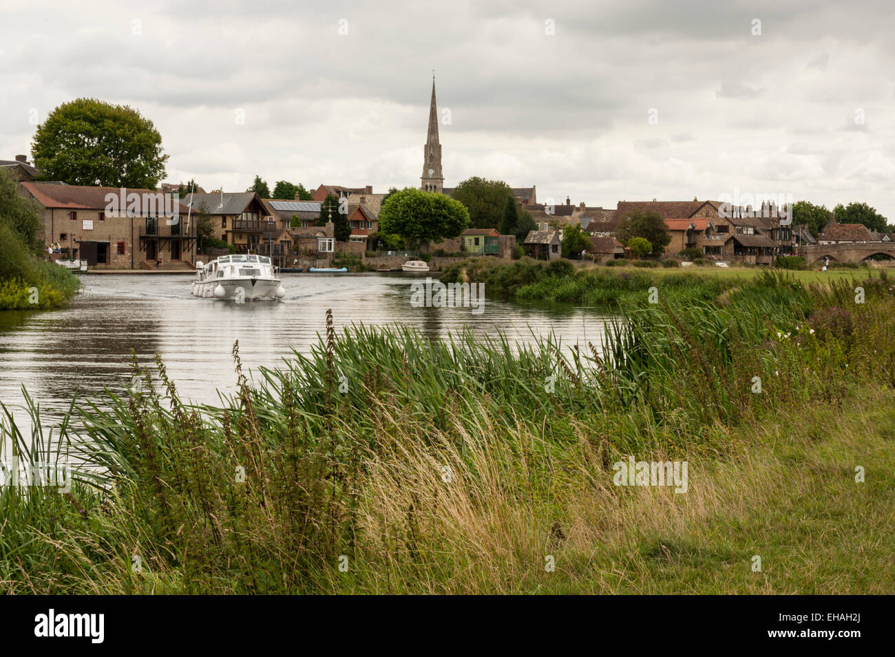 Flussschifffahrt auf der Ouse in St. Ives, Cambridgeshire. Stockfoto