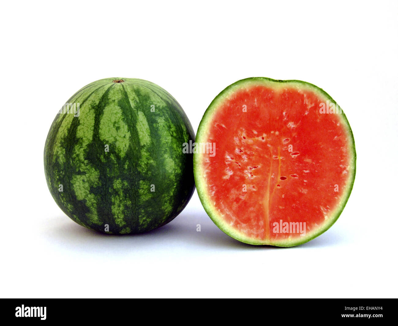 Eineinhalb Melonen / Wasser Melonen Stockfoto