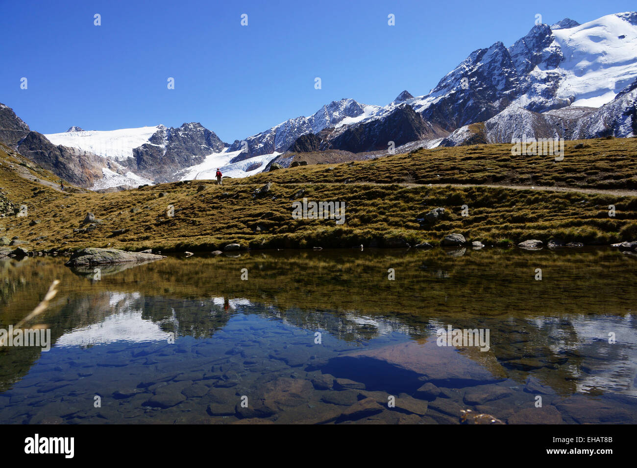 Wanderweg zur Weisskogel Hütte, Ötztaler Mountain Range, Alto Adige, Italien Stockfoto