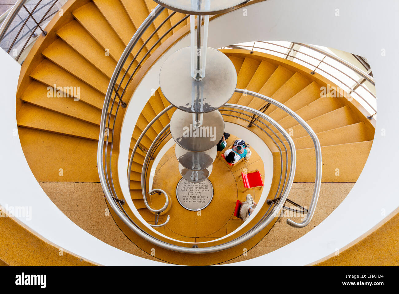 Wendeltreppe, De La Warr Pavilion, Bexhill, Sussex, UK Stockfoto