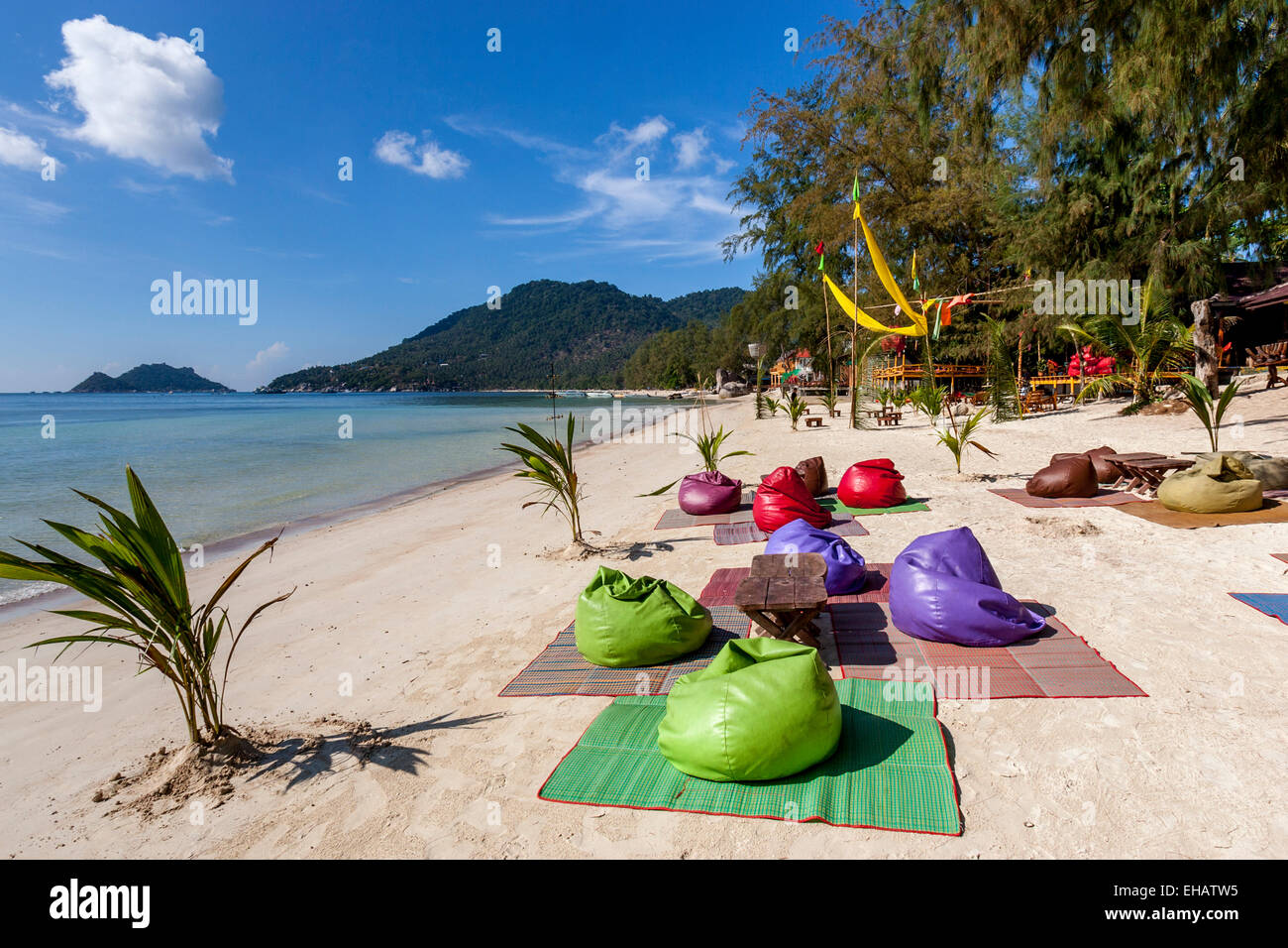 Strand-Bar/Cafe, Hut Sairee Beach, Ko Tao, Thailand Stockfoto