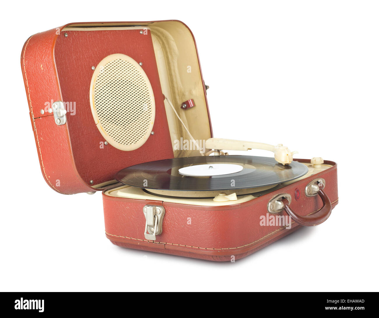 Retro-tragbare Plattenspieler Stockfoto