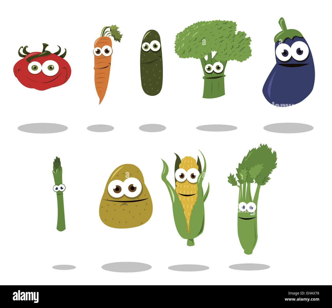eine Gruppe von lustigen Gemüse Stockfoto