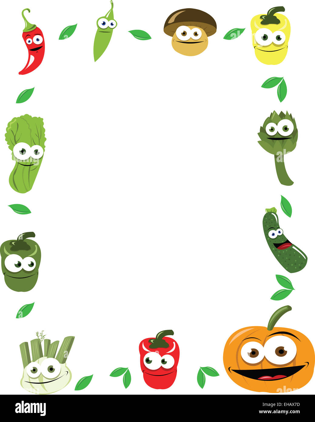 ein Vektor Rahmen Mädchen lustig Gemüse, ist jedes Objekt einzeln gruppiert Stockfoto