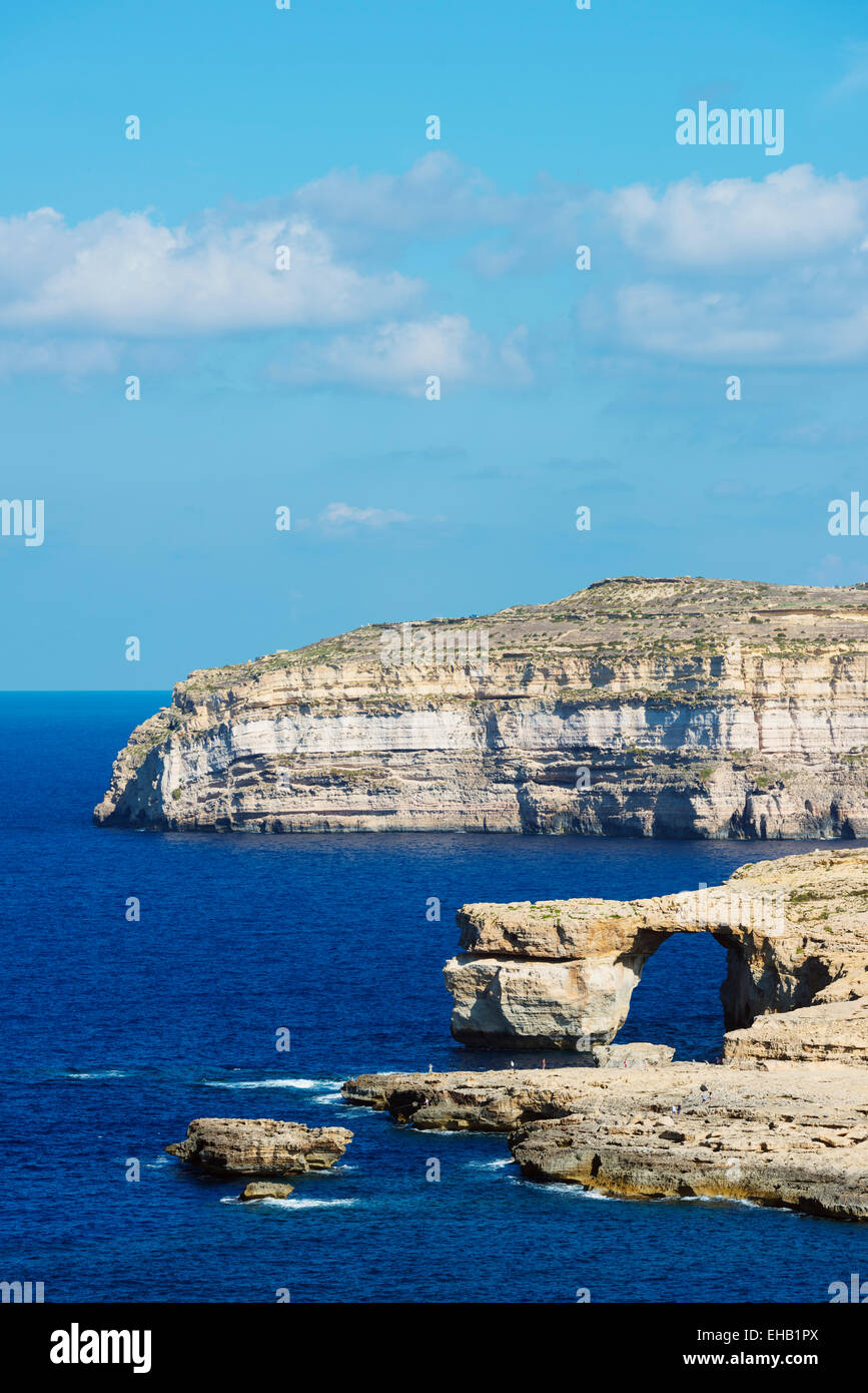 Mittelmeer Europa, Malta, Insel Gozo, Dwerja Bay, The Azure Window naturale Stockfoto