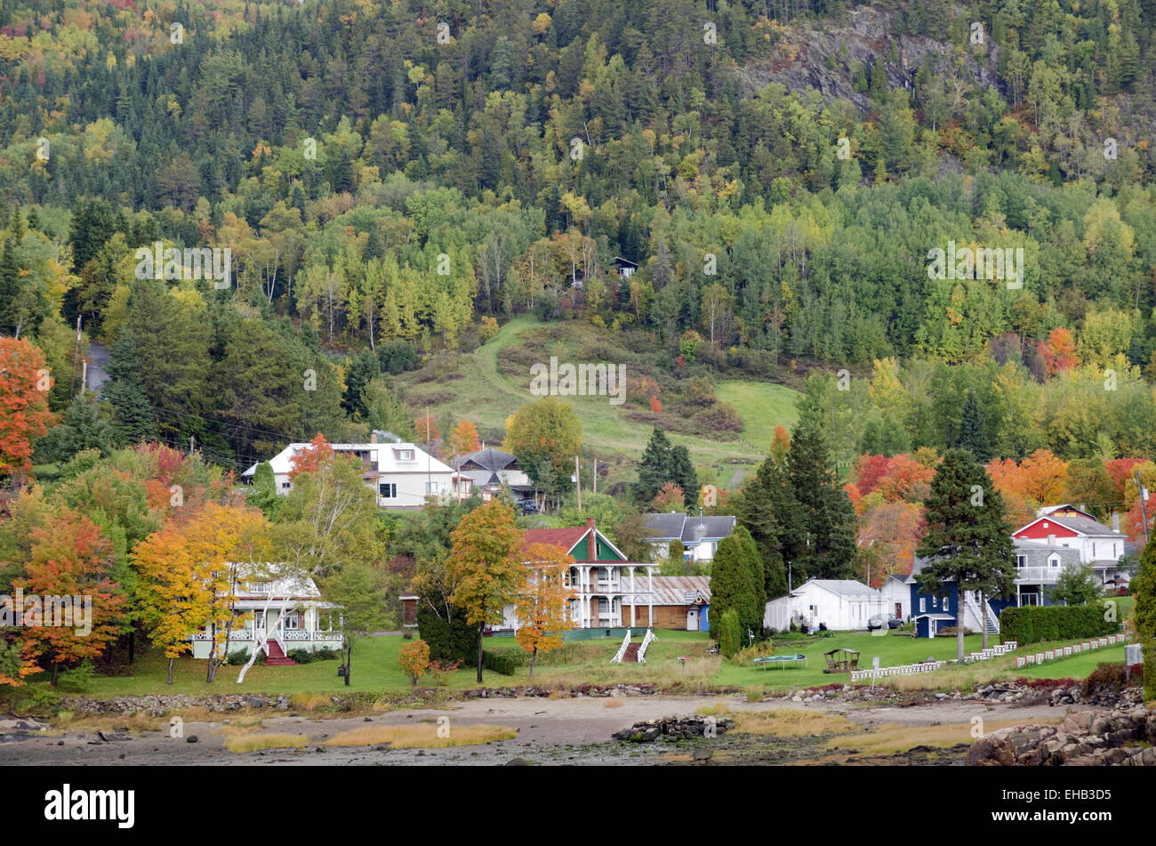 Häuser am Hang Stockfoto